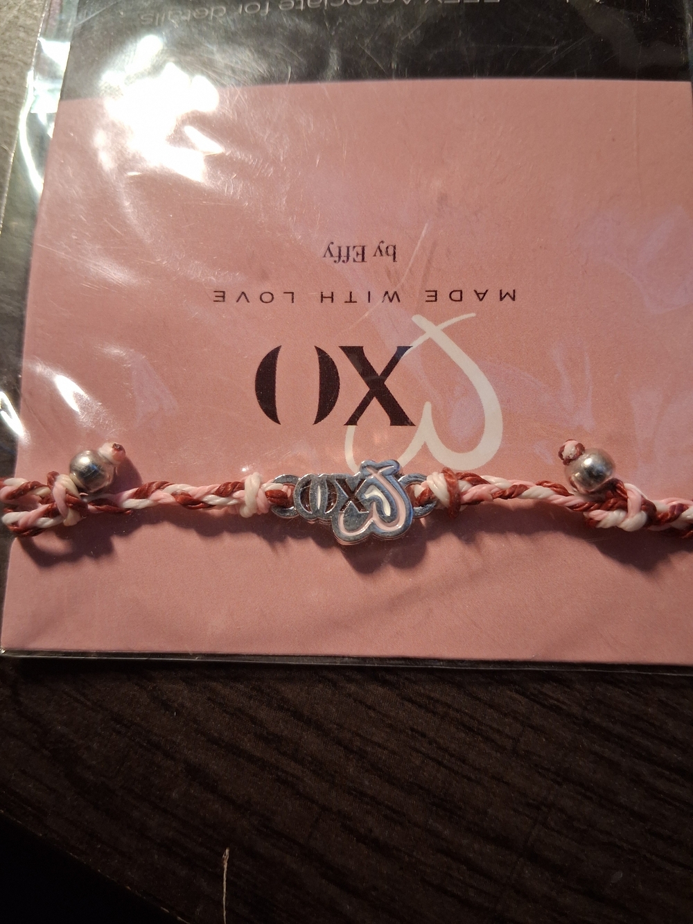 XO By Effy Pink Braided Charm Bracelet